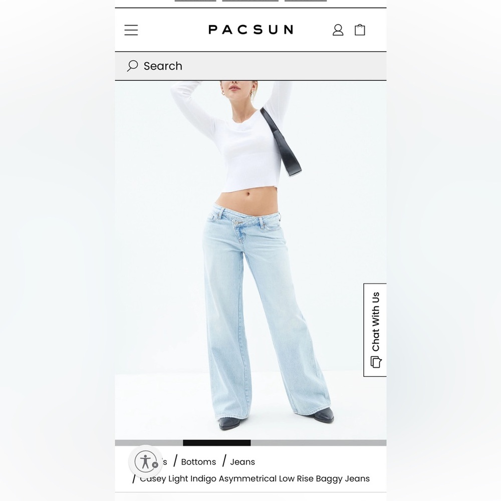 PacSun low rise asymmetrical wide leg jeans NEW WITH TAGS